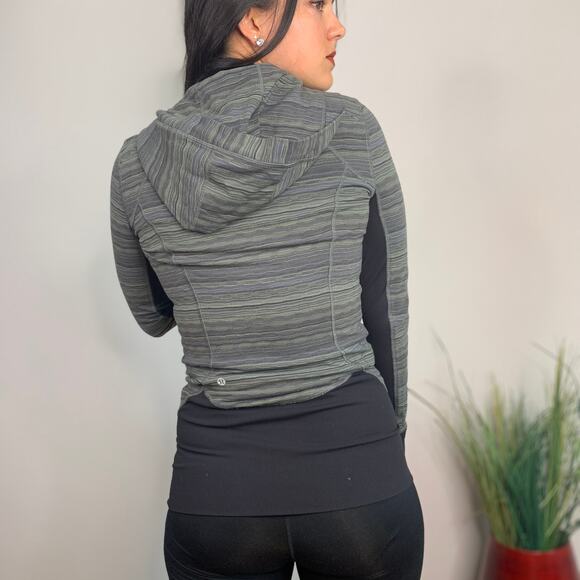 Lululemon Daily Practice Jacket Space Dye Twist Dark Slate Fatigue Green Black - Picture 7 of 8
